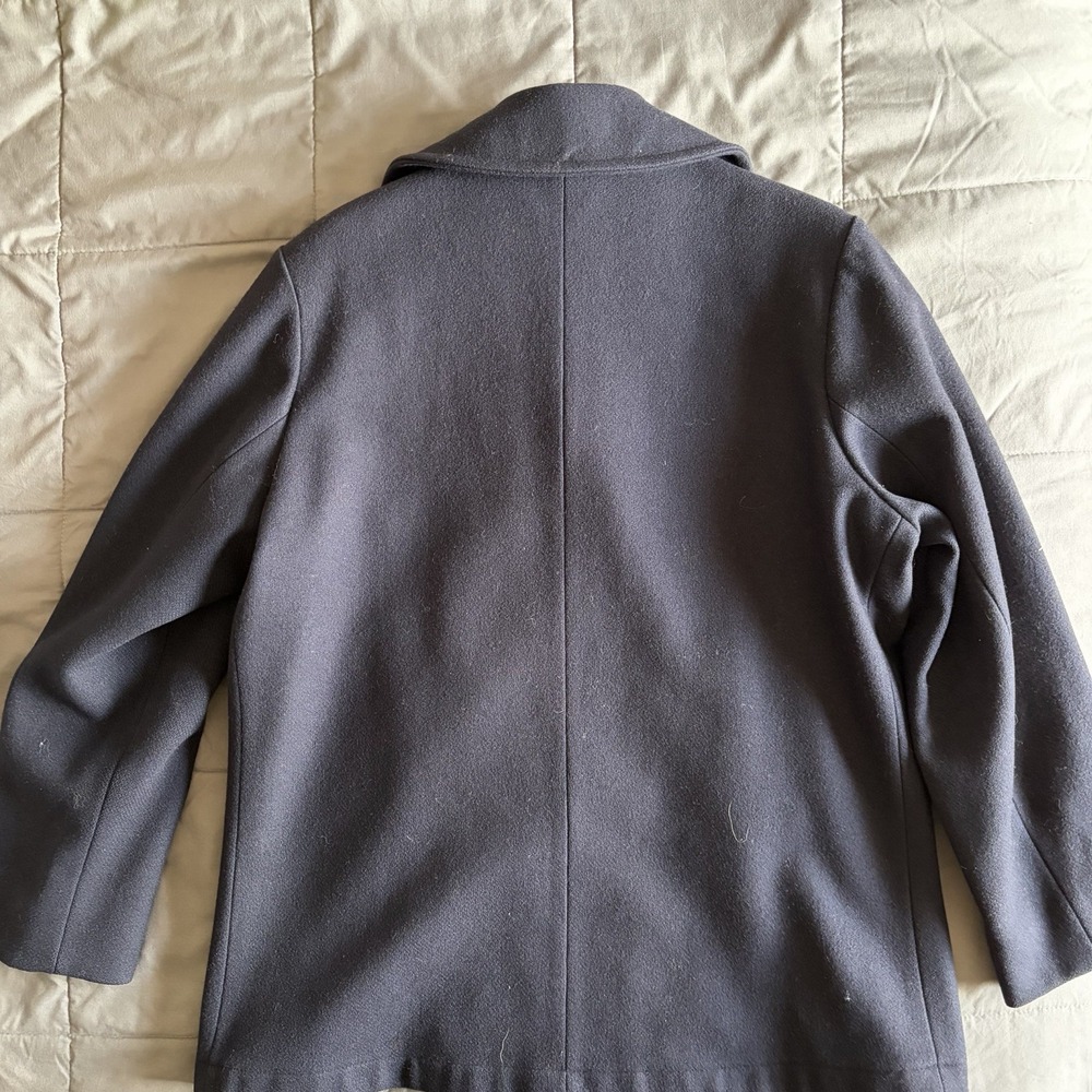 VTG Lands End Womens Size 16 100% Pure Wool Navy Peacoat Nautical USA Preppy - Picture 12 of 13